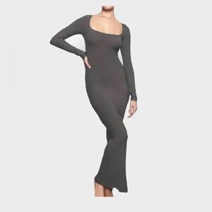 SKIMS | Dresses | Skims Fits Everybody Corset Long Sleeve Dress In Onyx M L  | Poshmark